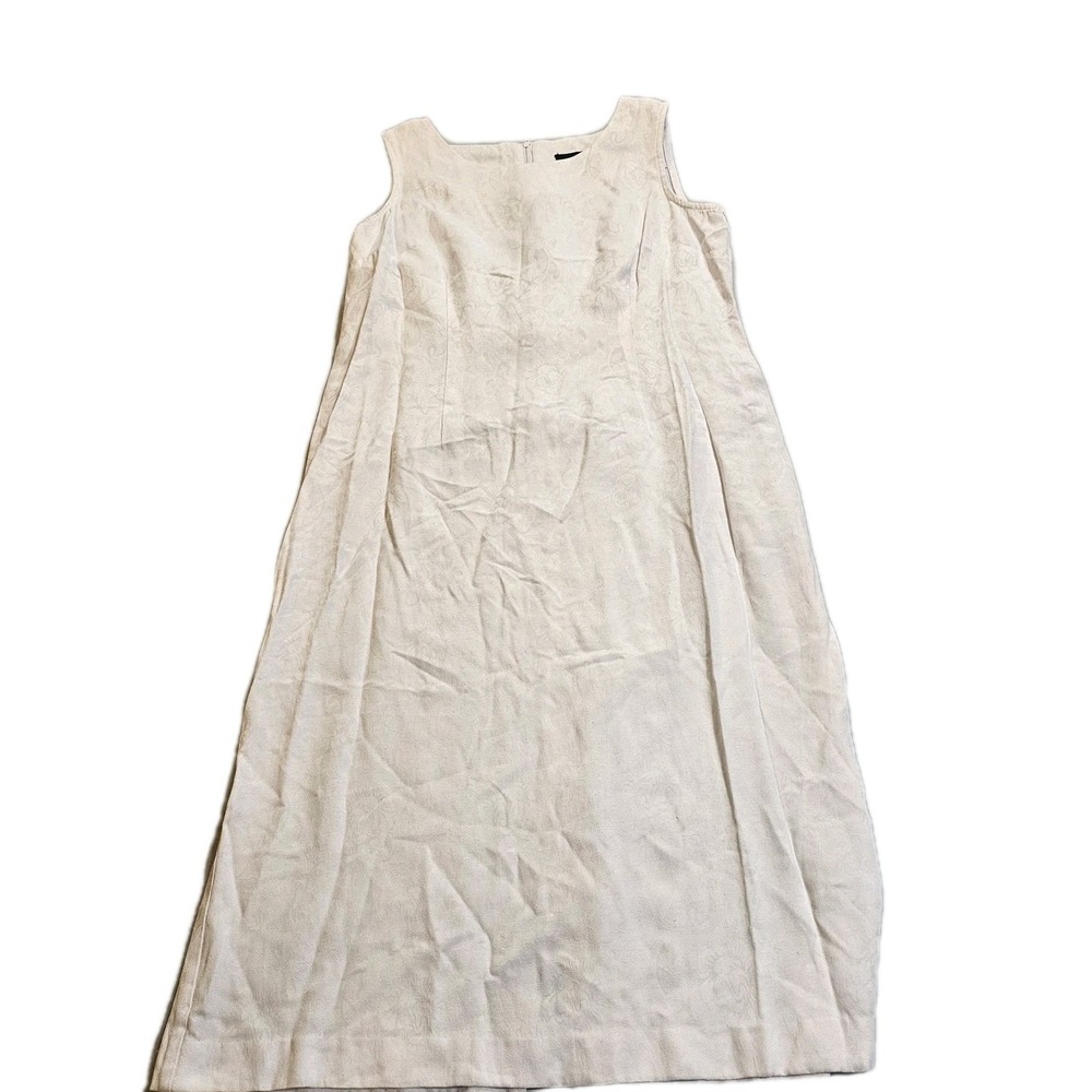 Sag Harbor White Floral Sleeveless Sheath Midi Dress Women's SZ 12P Dressy,Event